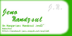 jeno mandzsul business card